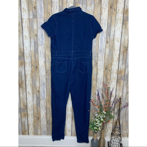 Unbranded Button Up Collared Denim Jumpsuit - Picture 4 of 7